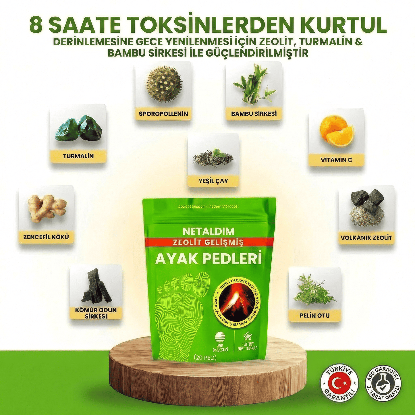 8 Saat Etkili Arındırıcı ve Rahatlatıcı Ayak Detoks Bandı