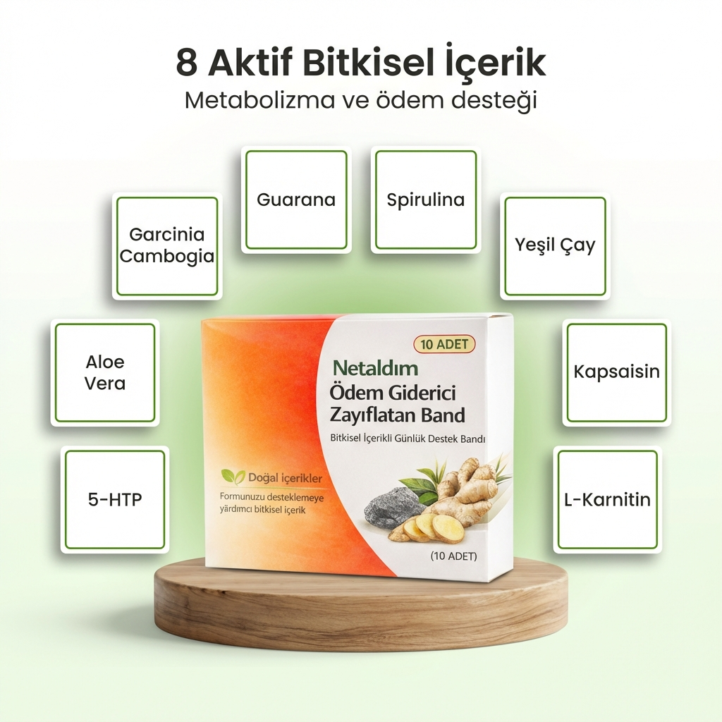 Doğal İçerikli Bölgesel İncelme ve Ödem Attırıcı Zayıflama Bandı